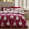 Catherine Lansfield Christmas Gonks Duvet Cover Bedding Set Plum