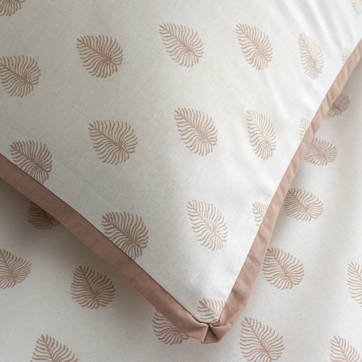 Emily Bond Jaipur Leaves Duvet Cover Bedding Set Cream Natural