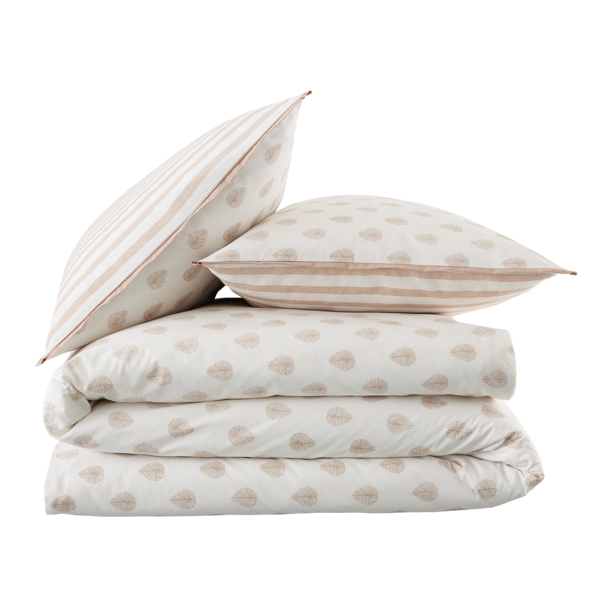 Emily Bond Jaipur Leaves Duvet Cover Bedding Set Cream Natural