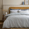 Emily Bond Brushed Somerset Stripe Duvet Cover Bedding Set Blue