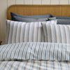 Emily Bond Brushed Somerset Stripe Duvet Cover Bedding Set Blue