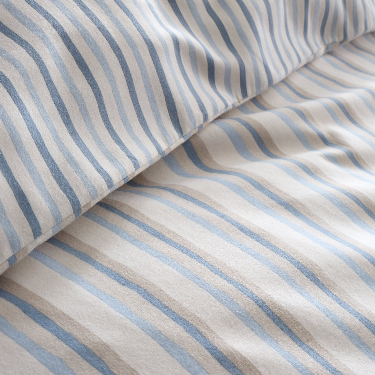 Emily Bond Brushed Somerset Stripe Duvet Cover Bedding Set Blue