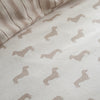 Emily Bond Brushed Peggy Daschund Duvet Cover Bedding Set Cream