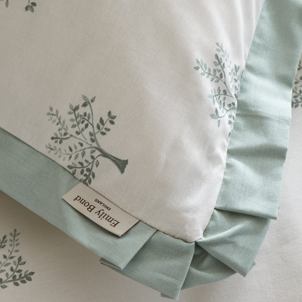 Emily Bond Dapplewood Trees Duvet Cover Bedding Set Cream