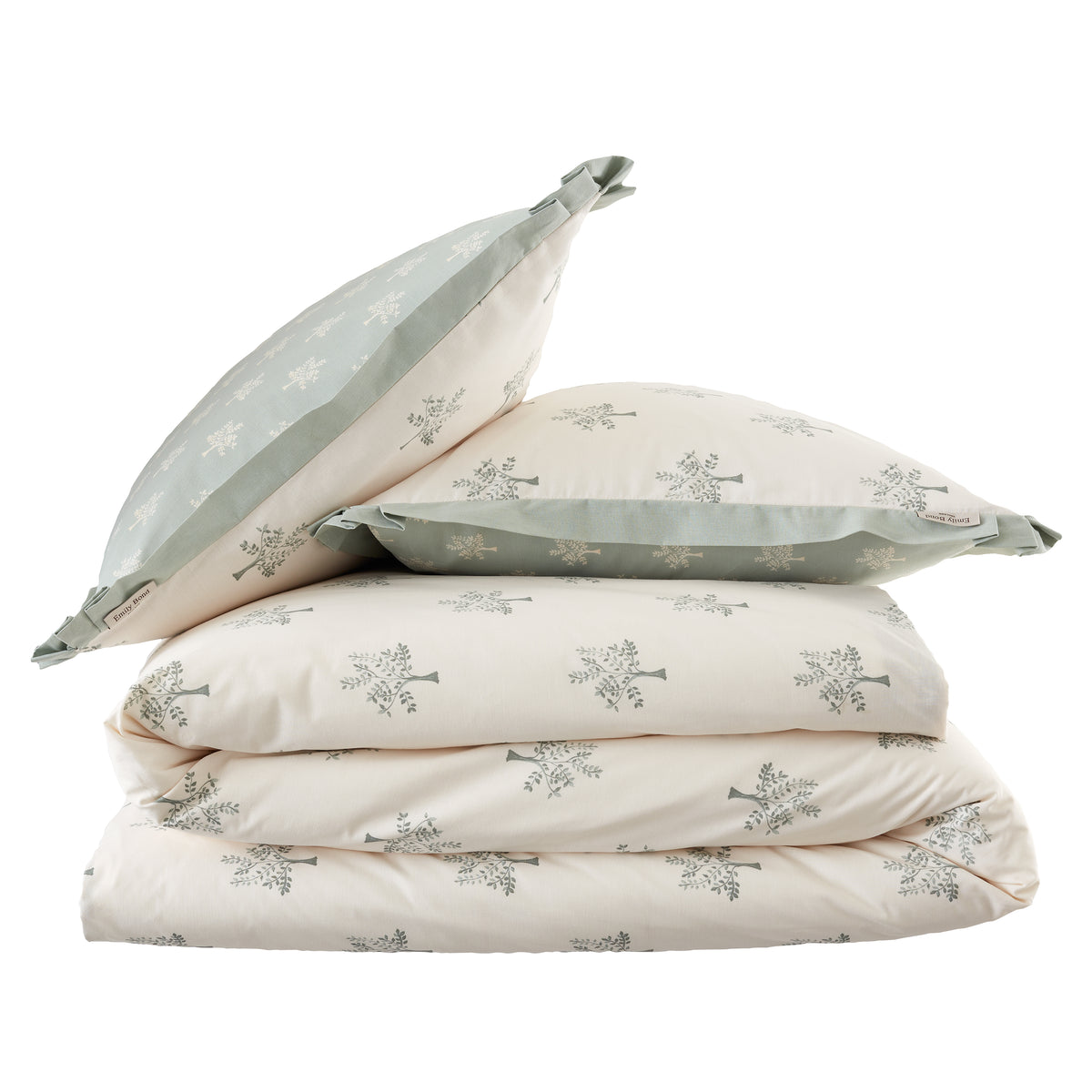 Emily Bond Dapplewood Trees Duvet Cover Bedding Set Cream