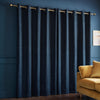 Catherine Lansfield Crinkle Chenille Ready Made Eyelet Curtains Blue
