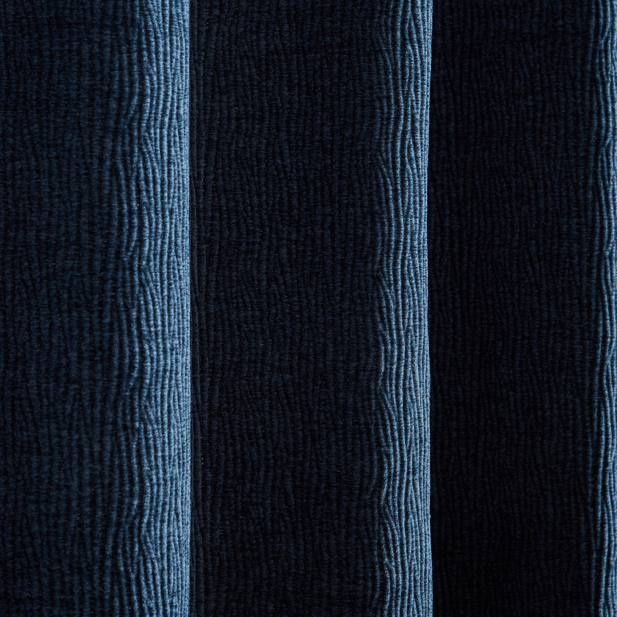 Catherine Lansfield Crinkle Chenille Ready Made Eyelet Curtains Blue