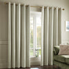 Catherine Lansfield Crinkle Chenille Ready Made Eyelet Curtains Natural