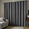 Catherine Lansfield Chunky Boucle Ready Made Eyelet Curtains Charcoal