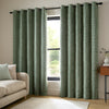 Catherine Lansfield Chunky Boucle Ready Made Eyelet Curtains Green