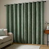 Catherine Lansfield Chunky Boucle Ready Made Eyelet Curtains Green