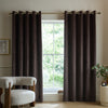 Catherine Lansfield Super Thermal Blackout Matt Velour Ready Made Eyelet Blackout Curtains Chocolate