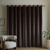 Catherine Lansfield Super Thermal Blackout Matt Velour Ready Made Eyelet Blackout Curtains Chocolate