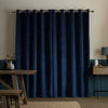Catherine Lansfield Super Thermal Blackout Matt Velour Ready Made Eyelet Blackout Curtains Navy