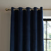 Catherine Lansfield Super Thermal Blackout Matt Velour Ready Made Eyelet Blackout Curtains Navy