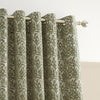 Bianca Chenille Leaves Ready Made Eyelet Curtains Green