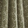 Bianca Chenille Leaves Ready Made Eyelet Curtains Green