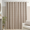 Bianca Chenille Leaves Ready Made Eyelet Curtains Natural