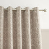 Bianca Chenille Leaves Ready Made Eyelet Curtains Natural