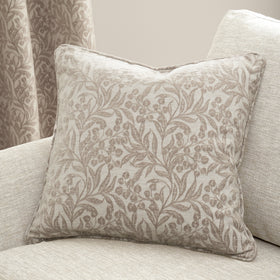 Bianca Chenille Leaves 50cm x 50cm Filled Cushion Natural