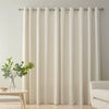 Bianca Chenille Stripe Ready Made Eyelet Curtains Cream