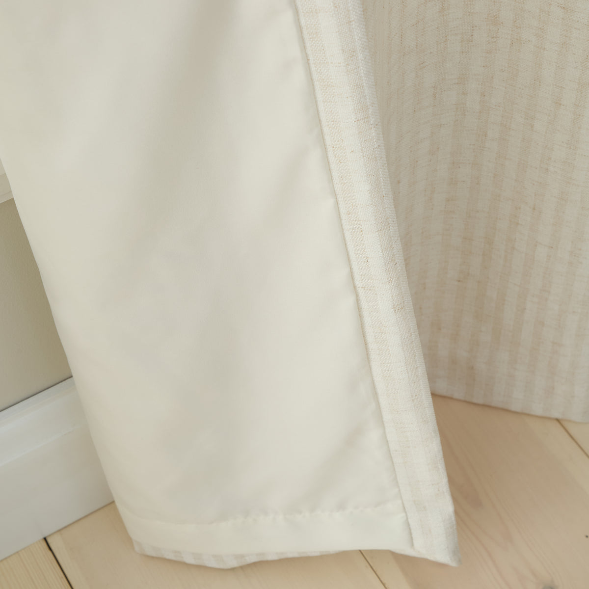 Bianca Chenille Stripe Ready Made Eyelet Curtains Cream