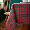 Catherine Lansfield Christmas Tartan Check Table Cloth Red Green