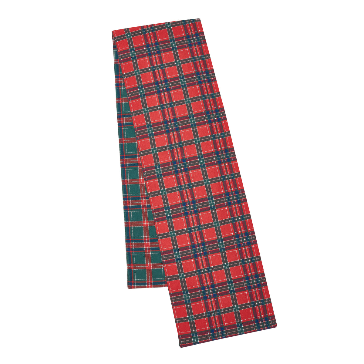 Catherine Lansfield Christmas Tartan Check 33cm x 220cm Runner Red Green