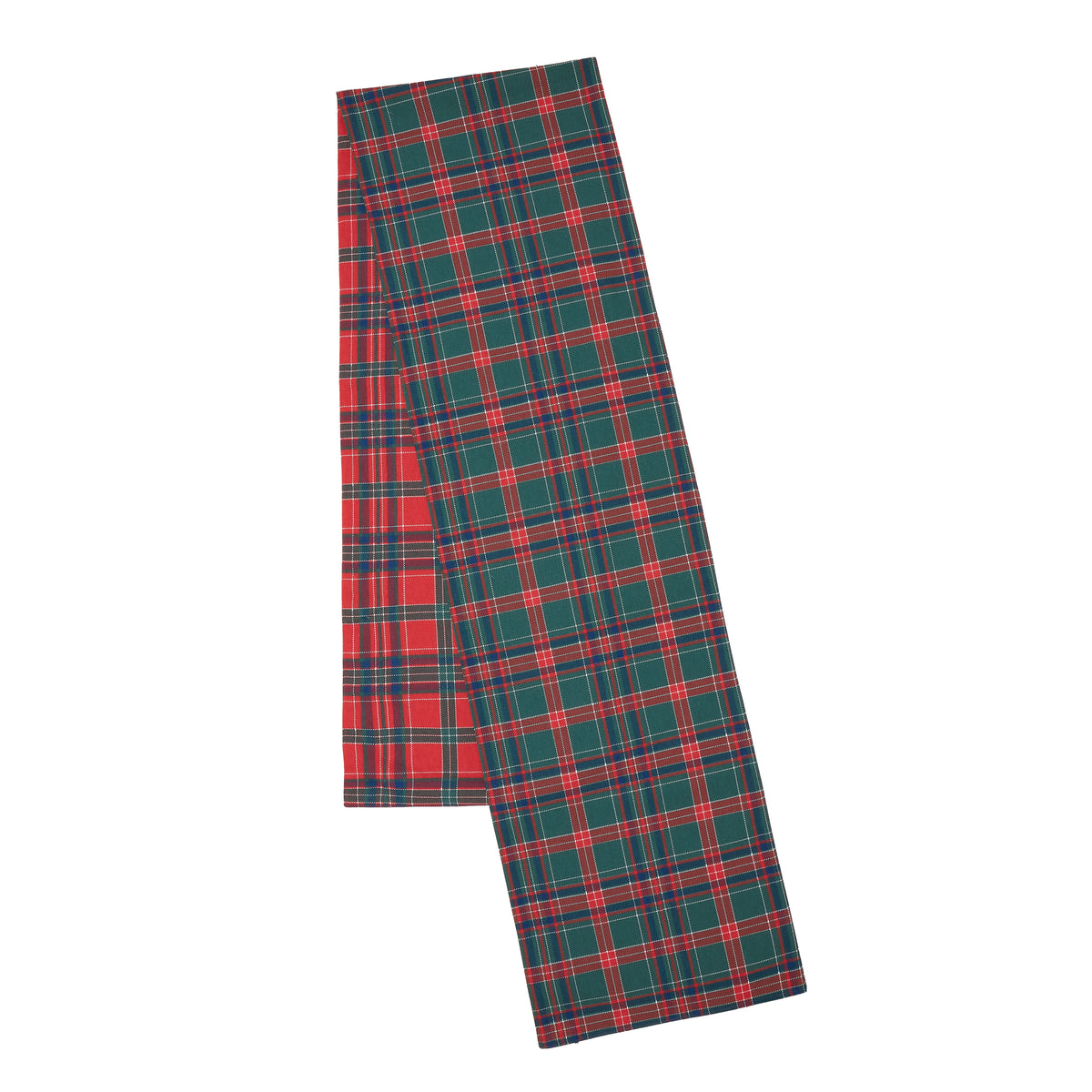 Catherine Lansfield Christmas Tartan Check 33cm x 220cm Runner Red Green