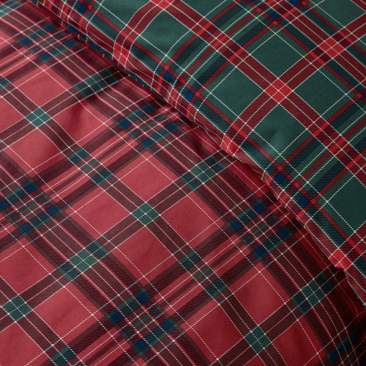 Catherine Lansfield Tartan Check Duvet Cover Bedding Set Red Green