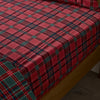 Catherine Lansfield Tartan Check Bed Linen Fitted Sheet Red