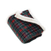Catherine Lansfield Tartan Sherpa Check Throw Green