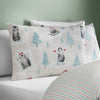 Catherine Lansfield Brushed Christmas Penguins Duvet Cover Bedding Set Green