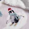 Catherine Lansfield Christmas Sherpa Penguins Throw Natural