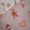 Catherine Lansfield Christmas Gingerbread Stripe Duvet Cover Bedding Set Natural