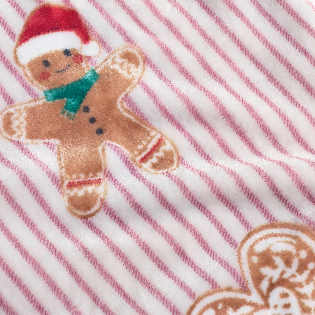 Catherine Lansfield Christmas Gingerbread Stripe Throw Natural