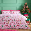 Catherine Lansfield Christmas Kitsch Duvet Cover Bedding Set Pink