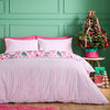 Catherine Lansfield Christmas Kitsch Duvet Cover Bedding Set Pink