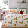Catherine Lansfield Capybara Christmas Duvet Cover Bedding Set Cream