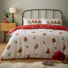 Catherine Lansfield Christmas Robins Duvet Cover Bedding Set Red