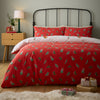 Catherine Lansfield Christmas Robins Duvet Cover Bedding Set Red