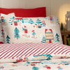 Catherine Lansfield Christmas Mouse Town Duvet Cover Bedding Set Natural