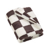 Catherine Lansfield Cosy Soft Checkerboard Throw Chocolate