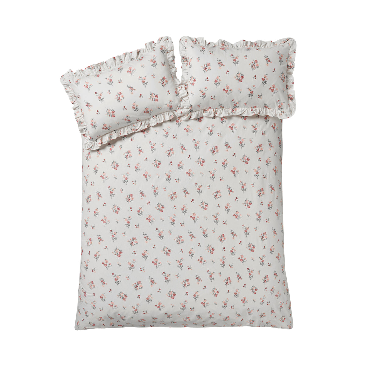 Catherine Lansfield Brushed Ditsy Floral Duvet Cover Bedding Set Pink