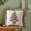 Catherine Lansfield Frilled Christmas Tree 45cm x 45cm Filled Cushion Green