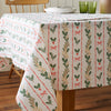 Catherine Lansfield Christmas Holly Stripe Table Cloth Cream Red