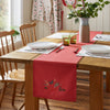 Catherine Lansfield Christmas Holly Stripe 33cm x 220cm Runner Cream Red