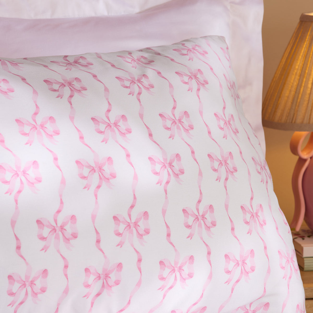 Cath Kidston Ribbon And Bows Duvet Cover Bedding Set White Pink