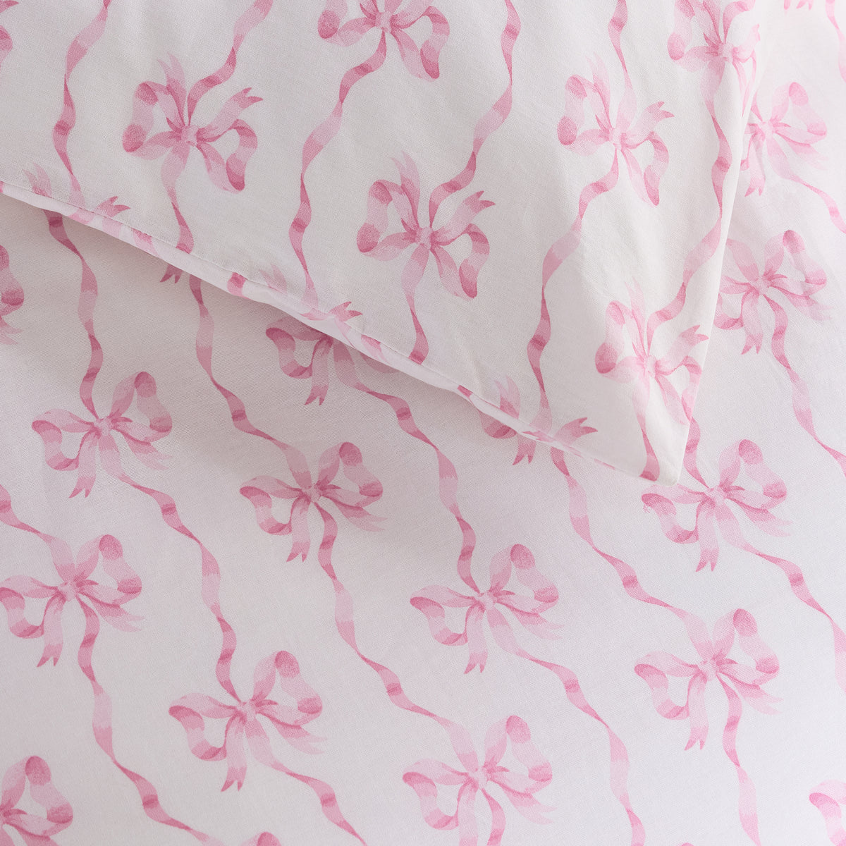 Cath Kidston Ribbon And Bows Duvet Cover Bedding Set White Pink