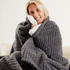 Catherine Lansfield Super Thermal Throw 200cm x 220cm Bedspread Charcoal